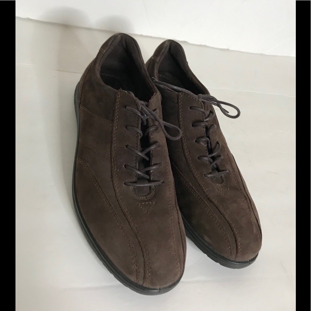 Womens ECCO Shock Point Brown Suede Lace Up Shoes